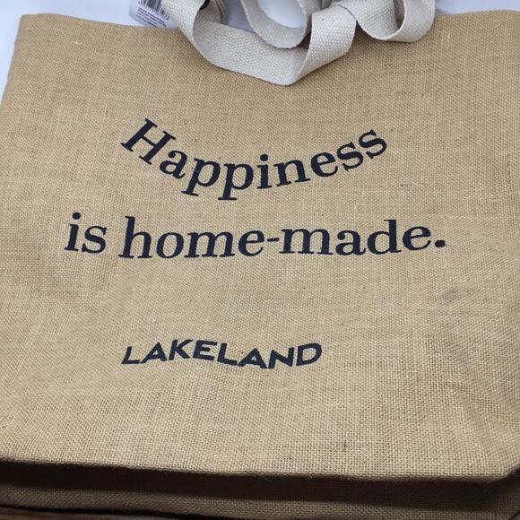 Lakeland Large Jute Tote Happiness is Homemade- Eco-Friendly two strap handles - Picture 13 of 16